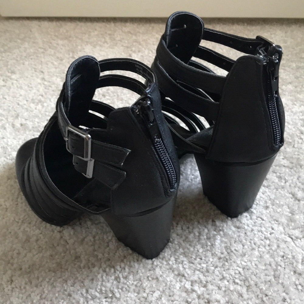 Charlotte Russe Black Chunky Heel Booties - Picture 5 of 5